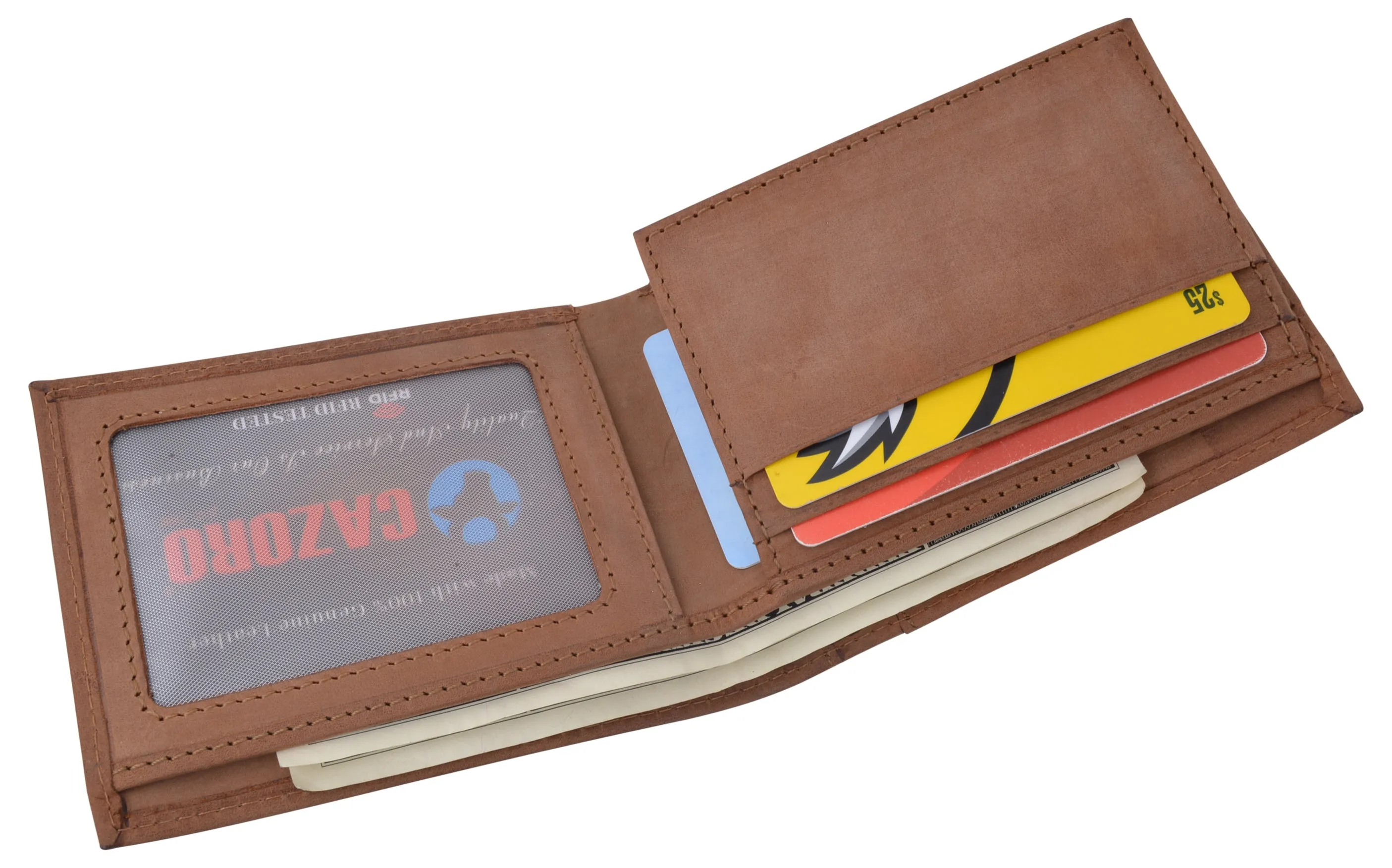 Mens Wallet RFID Genuine Leather Bifold Wallets For Men USA Stars & Stripes Design