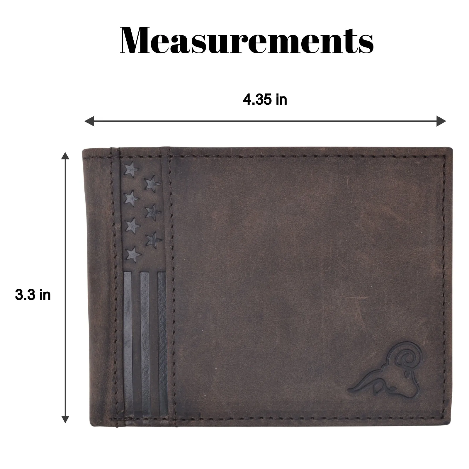 Mens Wallet RFID Genuine Leather Bifold Wallets For Men USA Stars & Stripes Design