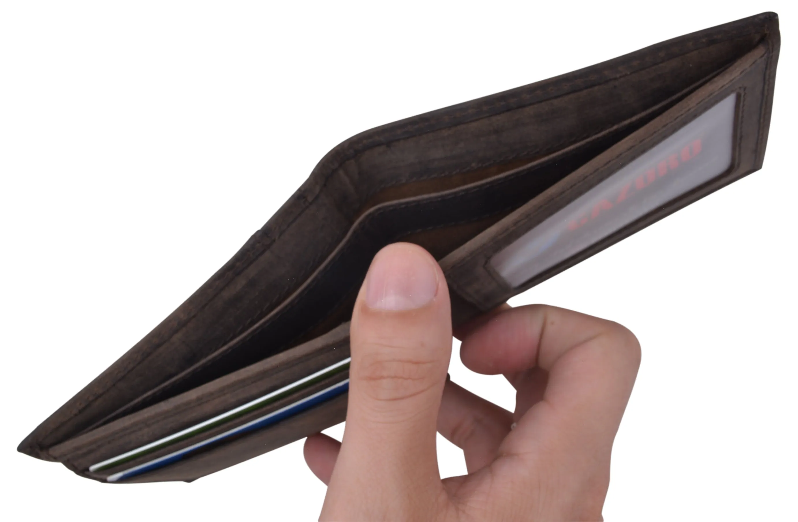 Mens Wallet RFID Genuine Leather Bifold Wallets For Men USA Stars & Stripes Design