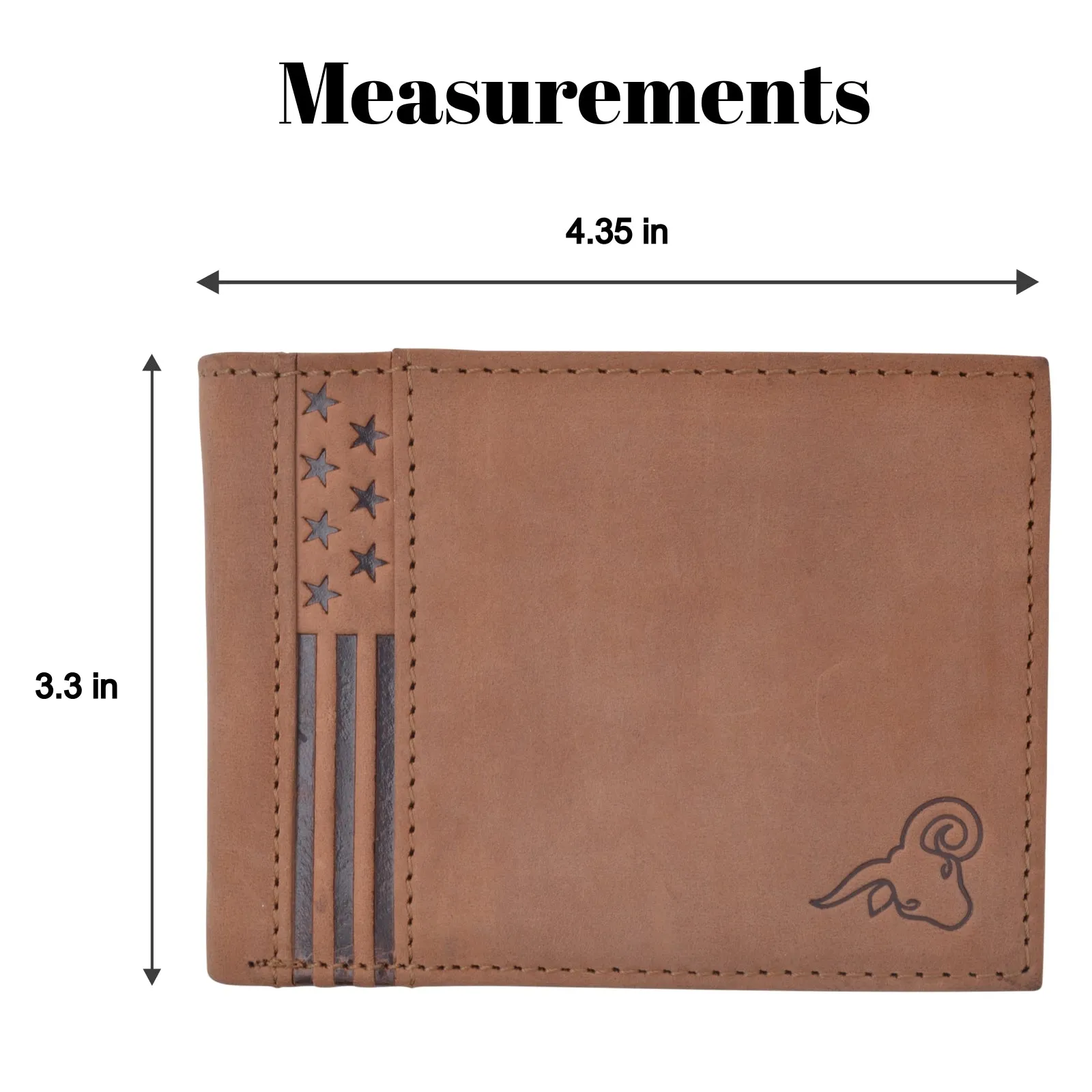 Mens Wallet RFID Genuine Leather Bifold Wallets For Men USA Stars & Stripes Design