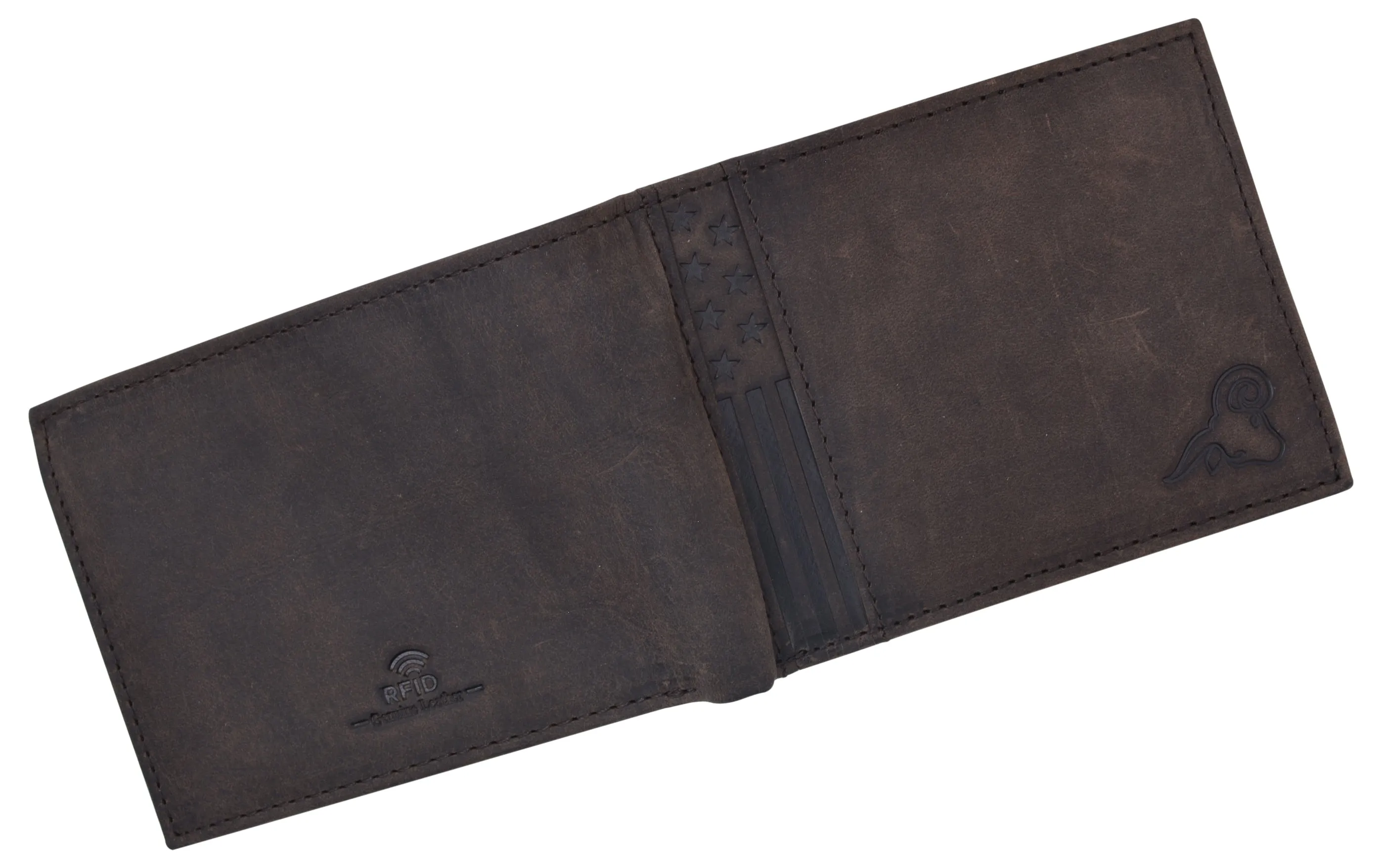 Mens Wallet RFID Genuine Leather Bifold Wallets For Men USA Stars & Stripes Design