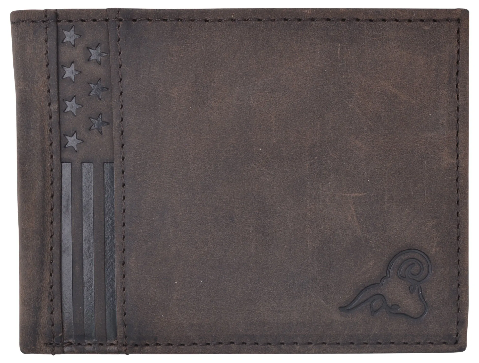 Mens Wallet RFID Genuine Leather Bifold Wallets For Men USA Stars & Stripes Design