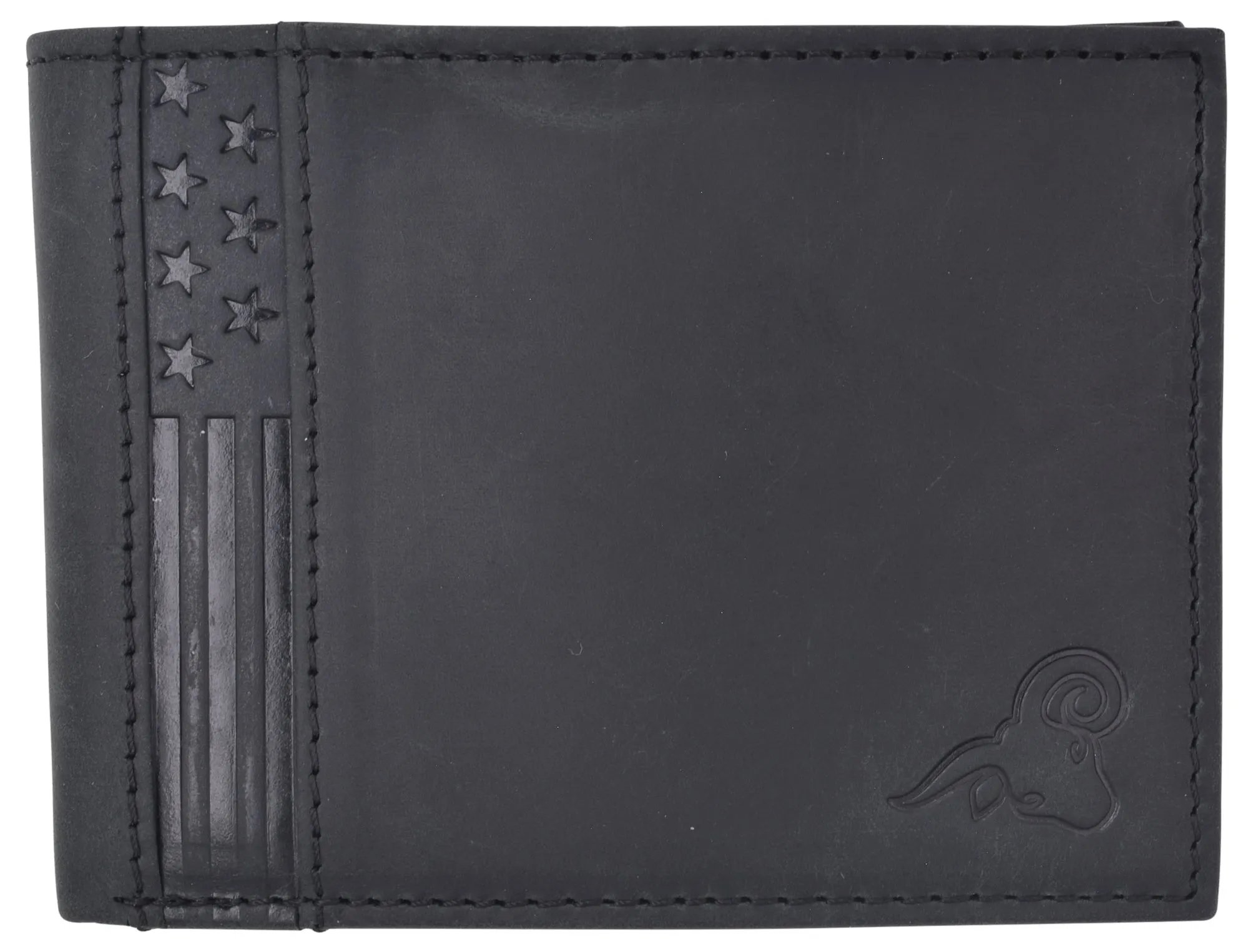 Mens Wallet RFID Genuine Leather Bifold Wallets For Men USA Stars & Stripes Design