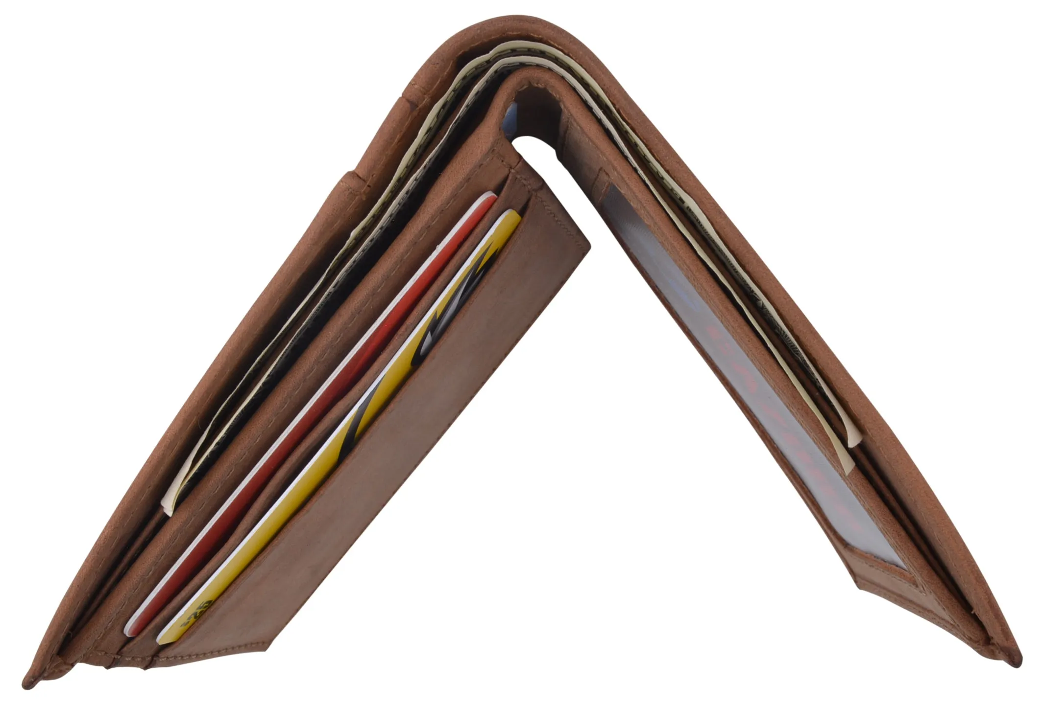 Mens Wallet RFID Genuine Leather Bifold Wallets For Men USA Stars & Stripes Design