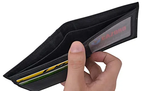 Mens Wallet RFID Genuine Leather Bifold Wallets For Men USA Stars & Stripes Design