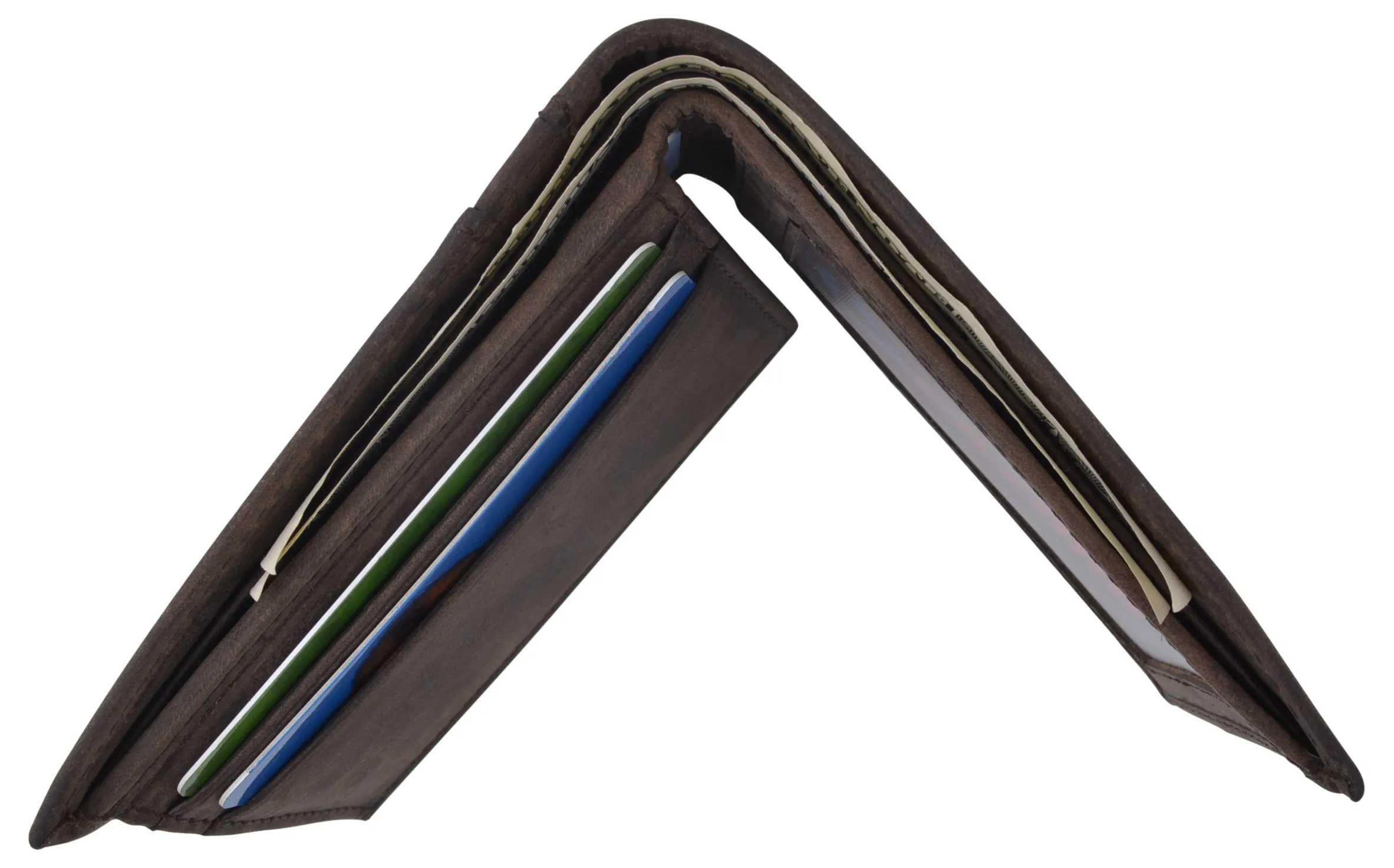 Mens Wallet RFID Genuine Leather Bifold Wallets For Men USA Stars & Stripes Design