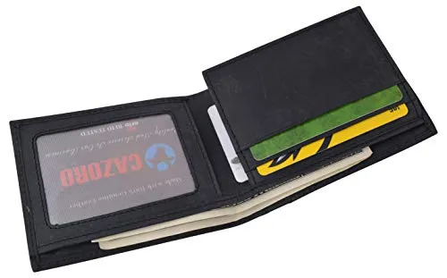 Mens Wallet RFID Genuine Leather Bifold Wallets For Men USA Stars & Stripes Design