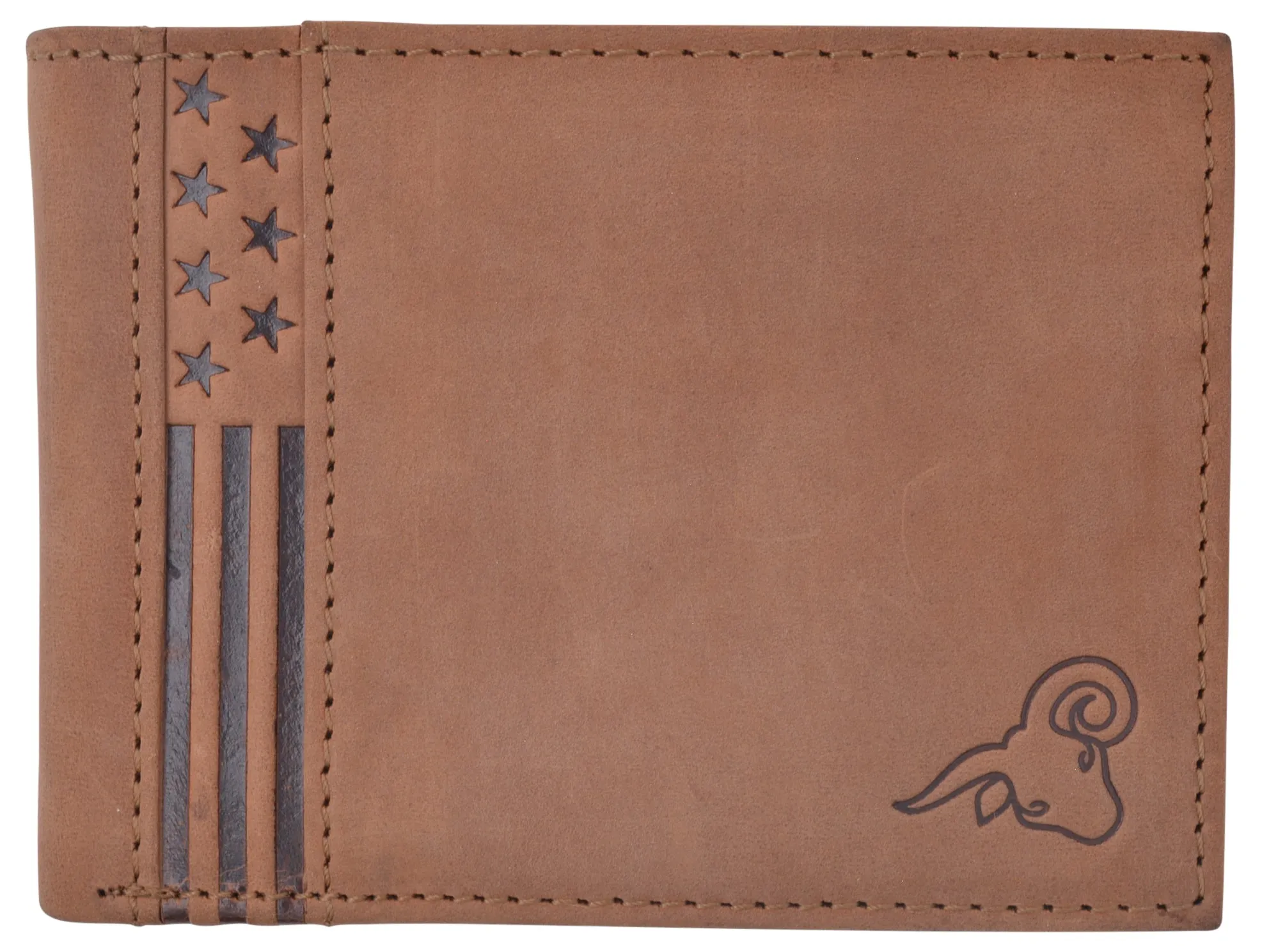 Mens Wallet RFID Genuine Leather Bifold Wallets For Men USA Stars & Stripes Design