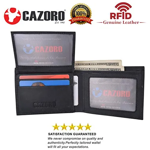 Mens Wallet RFID Genuine Leather Bifold Wallets For Men USA Stars & Stripes Design