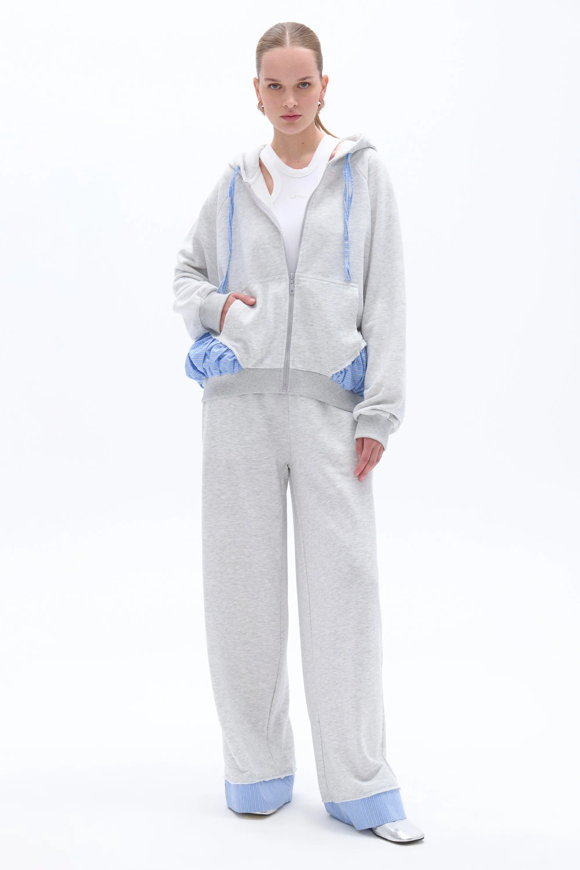 Mid Rise Pants with Garni Details