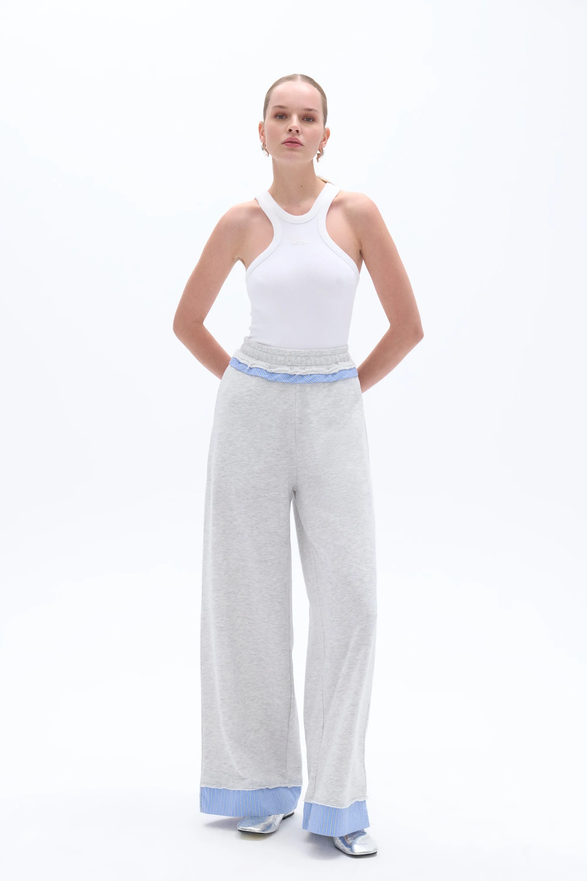 Mid Rise Pants with Garni Details