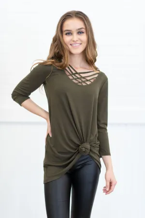 Mind The Details Top, Dark Olive