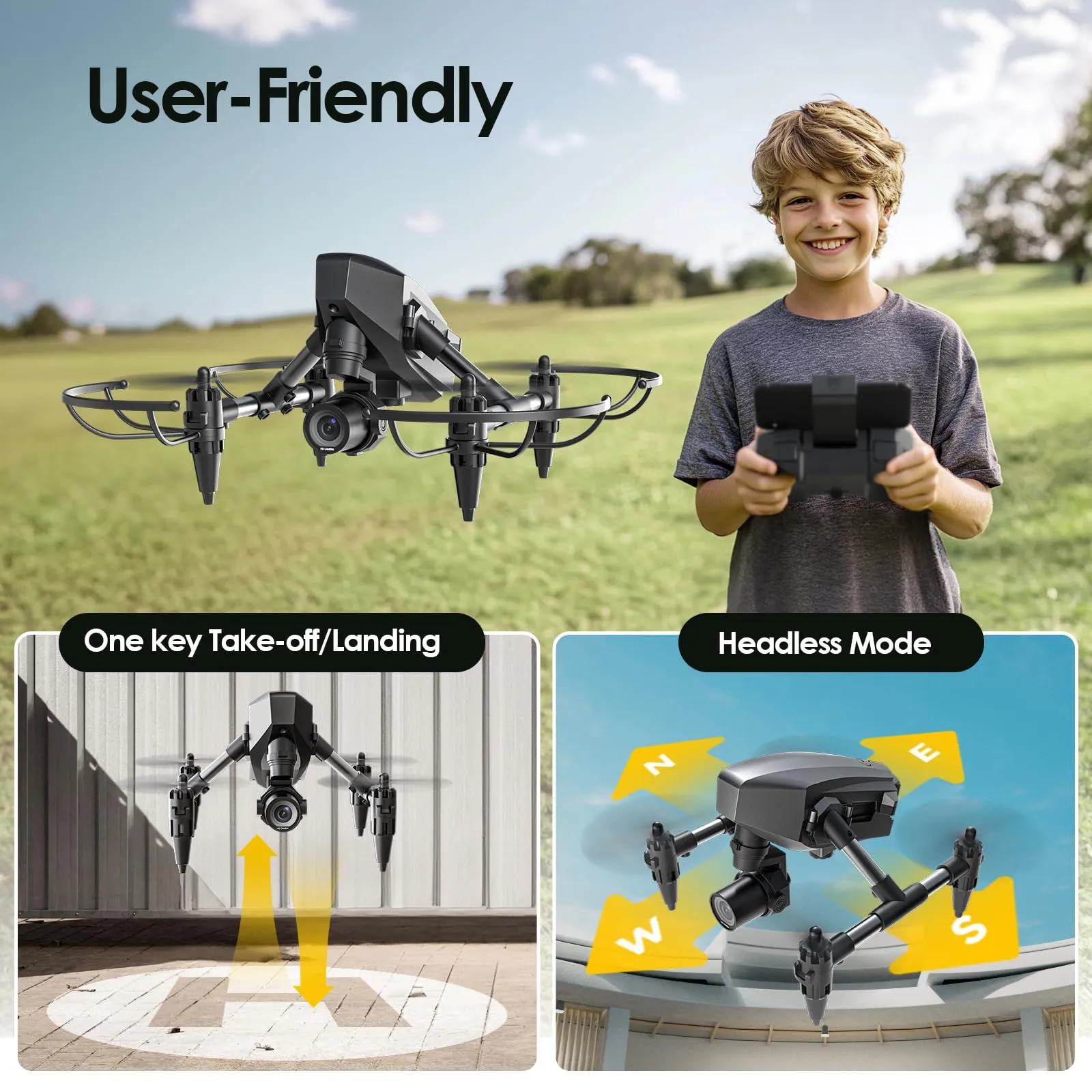 Mini Drone for Beginners Adults Small RC Drone HD FPV Quadcopter with Optical Flow Positioning, 3 Batteries, 3D Flip, One Key Start