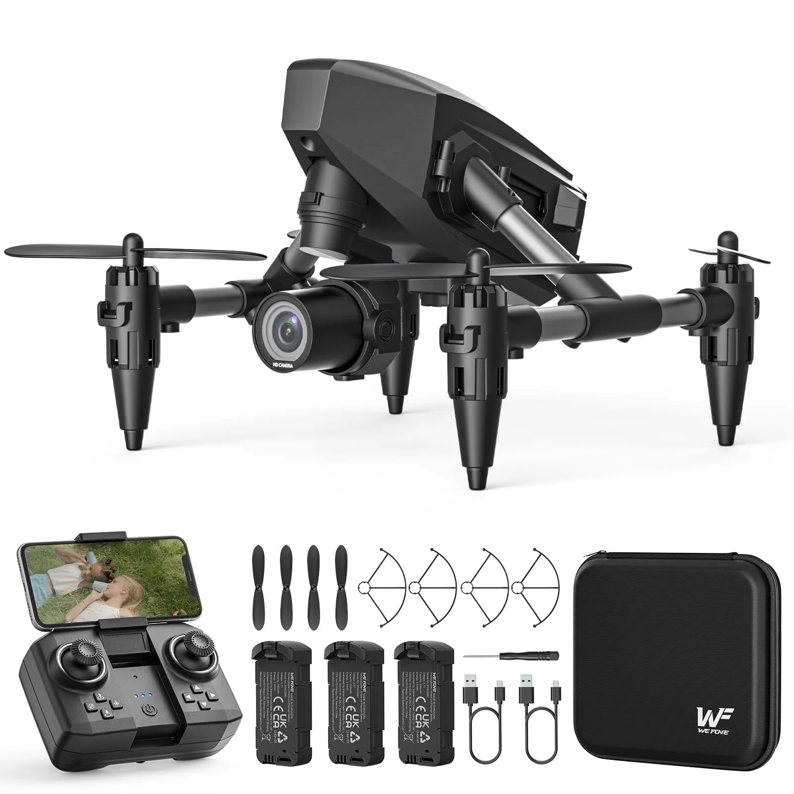 Mini Drone for Beginners Adults Small RC Drone HD FPV Quadcopter with Optical Flow Positioning, 3 Batteries, 3D Flip, One Key Start