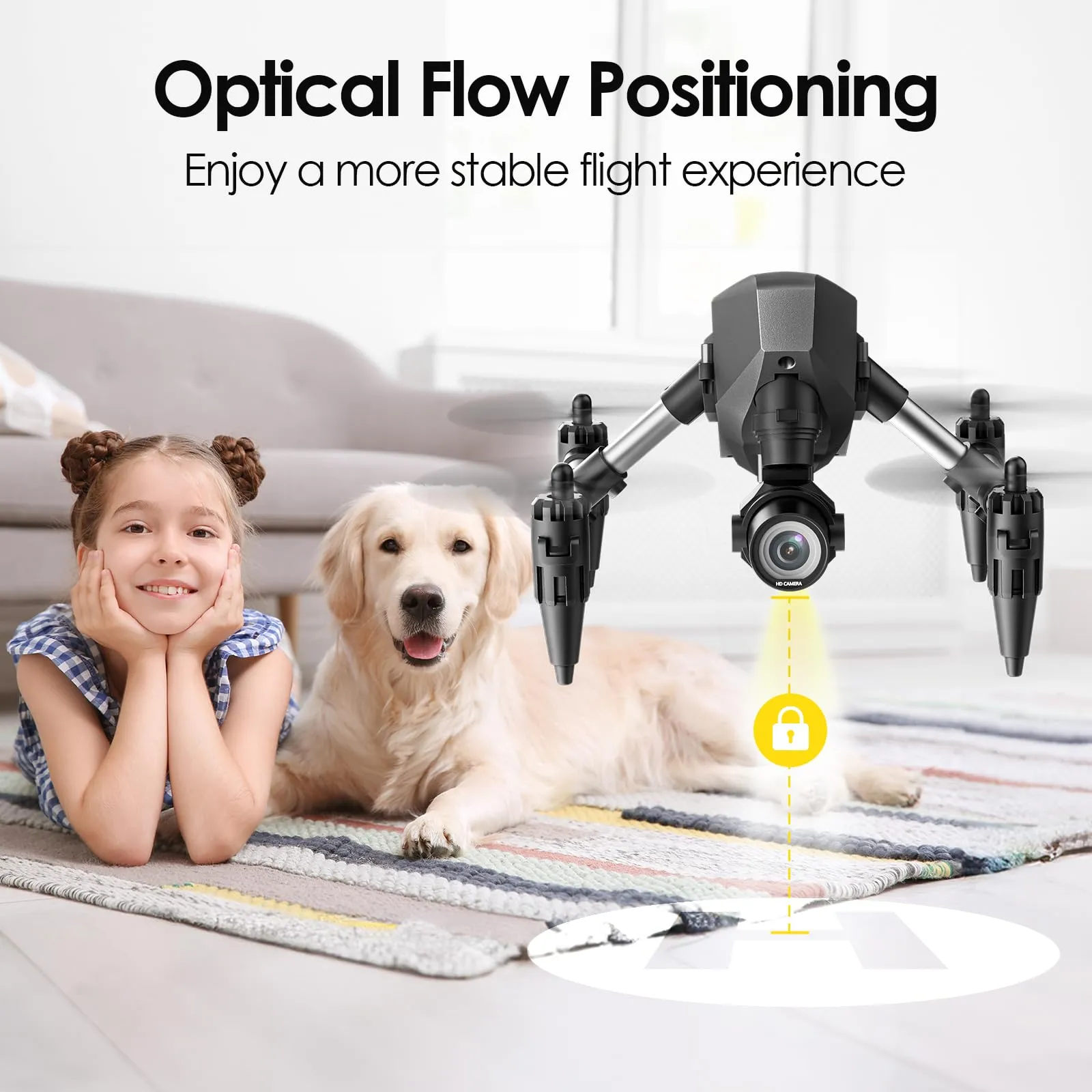 Mini Drone for Beginners Adults Small RC Drone HD FPV Quadcopter with Optical Flow Positioning, 3 Batteries, 3D Flip, One Key Start