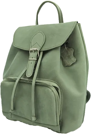 Mint leather backpack woman's bag