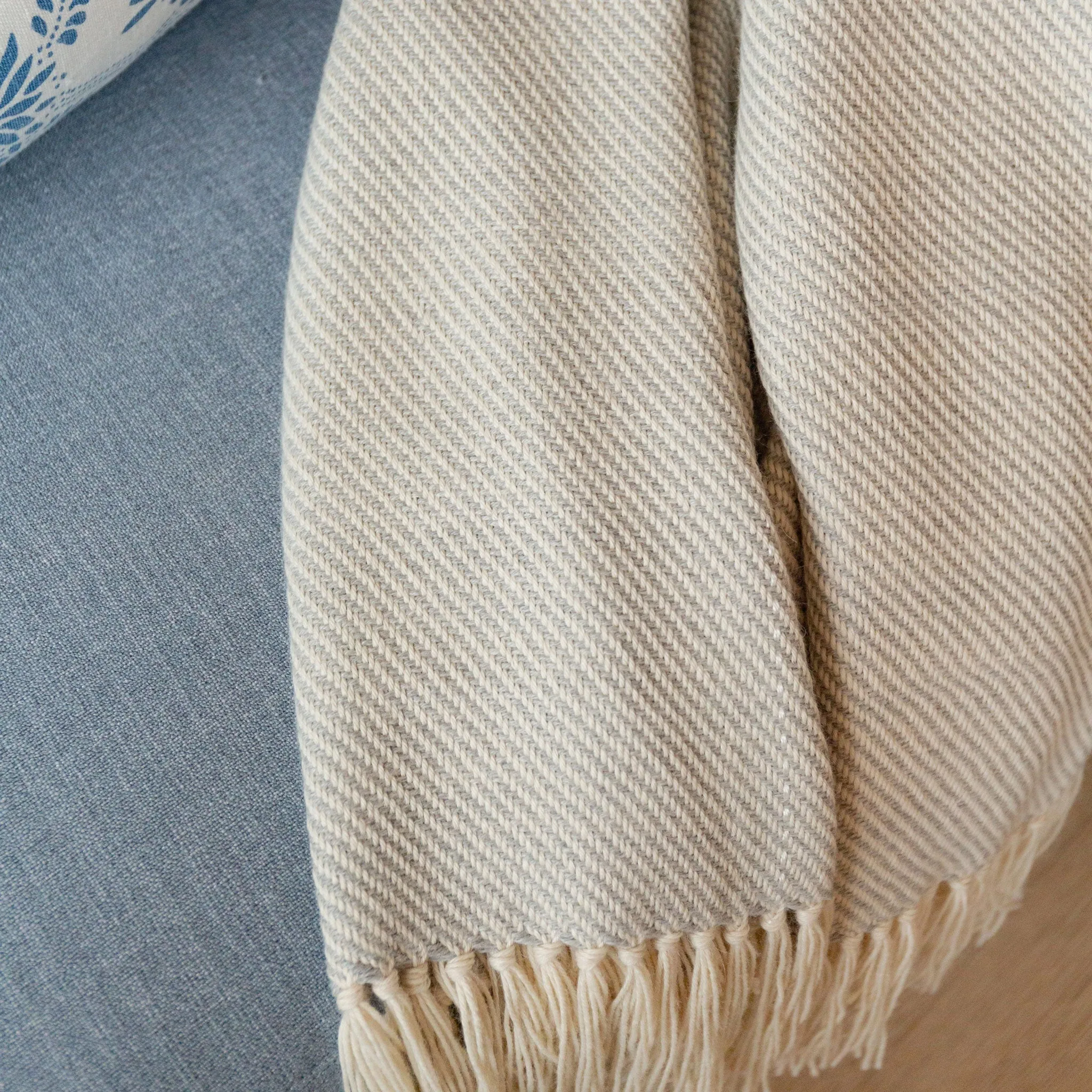 Mist Gray Handwoven Alpaca Throw