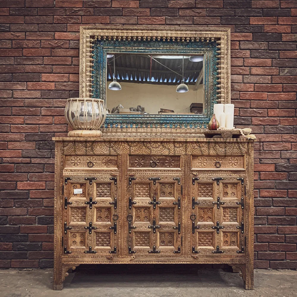 Mixed Carved sideboard with iron details