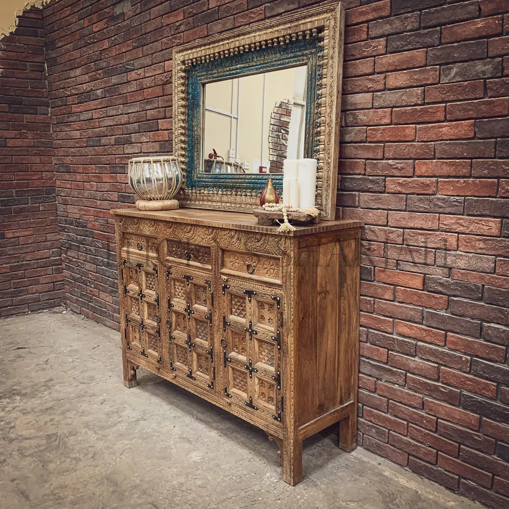 Mixed Carved sideboard with iron details