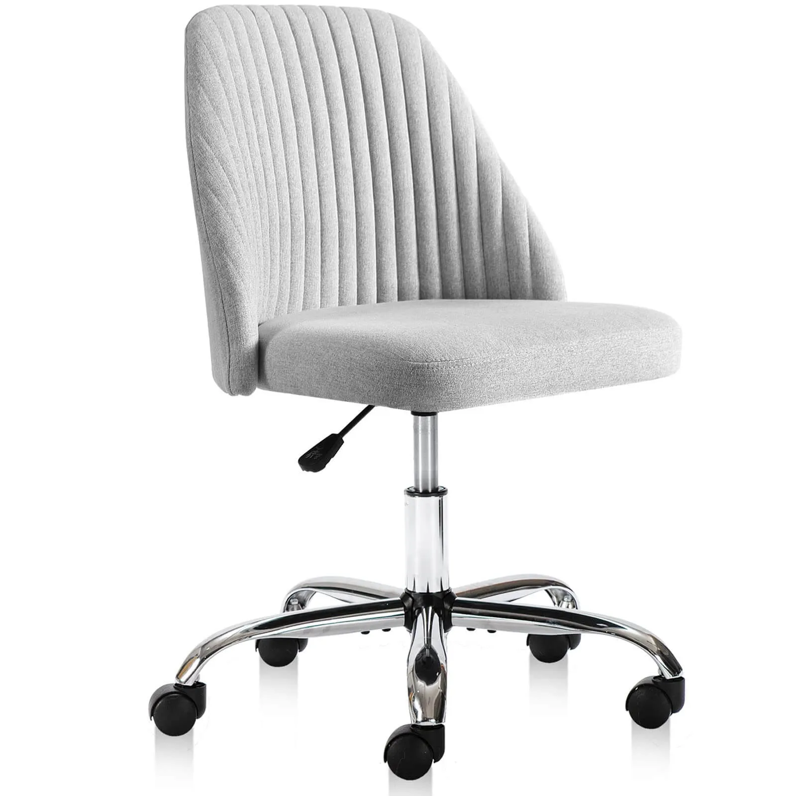 Modern Fabric Armless Adjustable Swivel Office Desk Chairs with Wheels