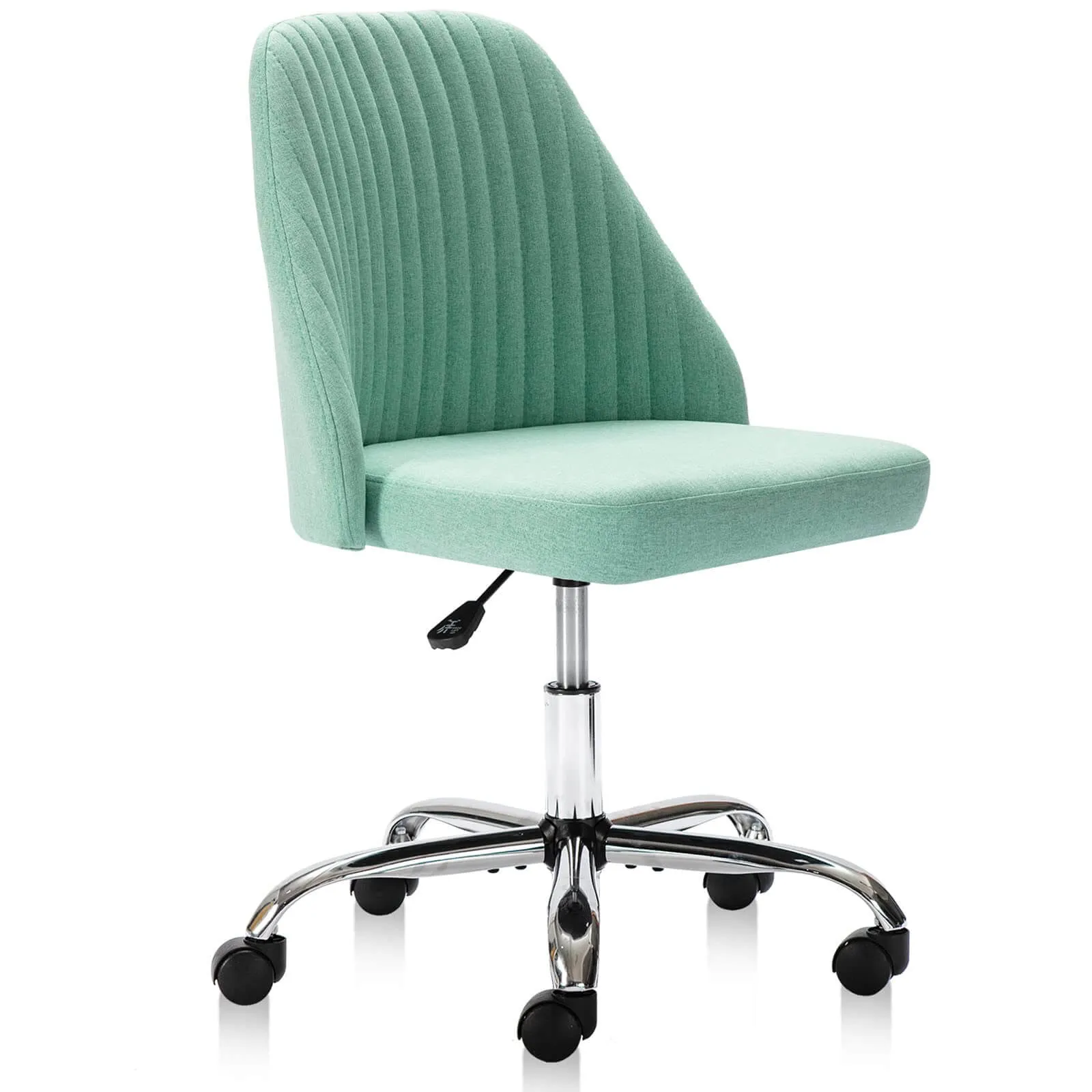 Modern Fabric Armless Adjustable Swivel Office Desk Chairs with Wheels