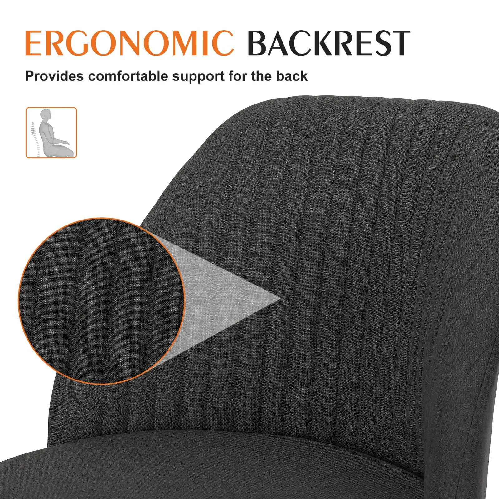 Modern Fabric Armless Adjustable Swivel Office Desk Chairs with Wheels