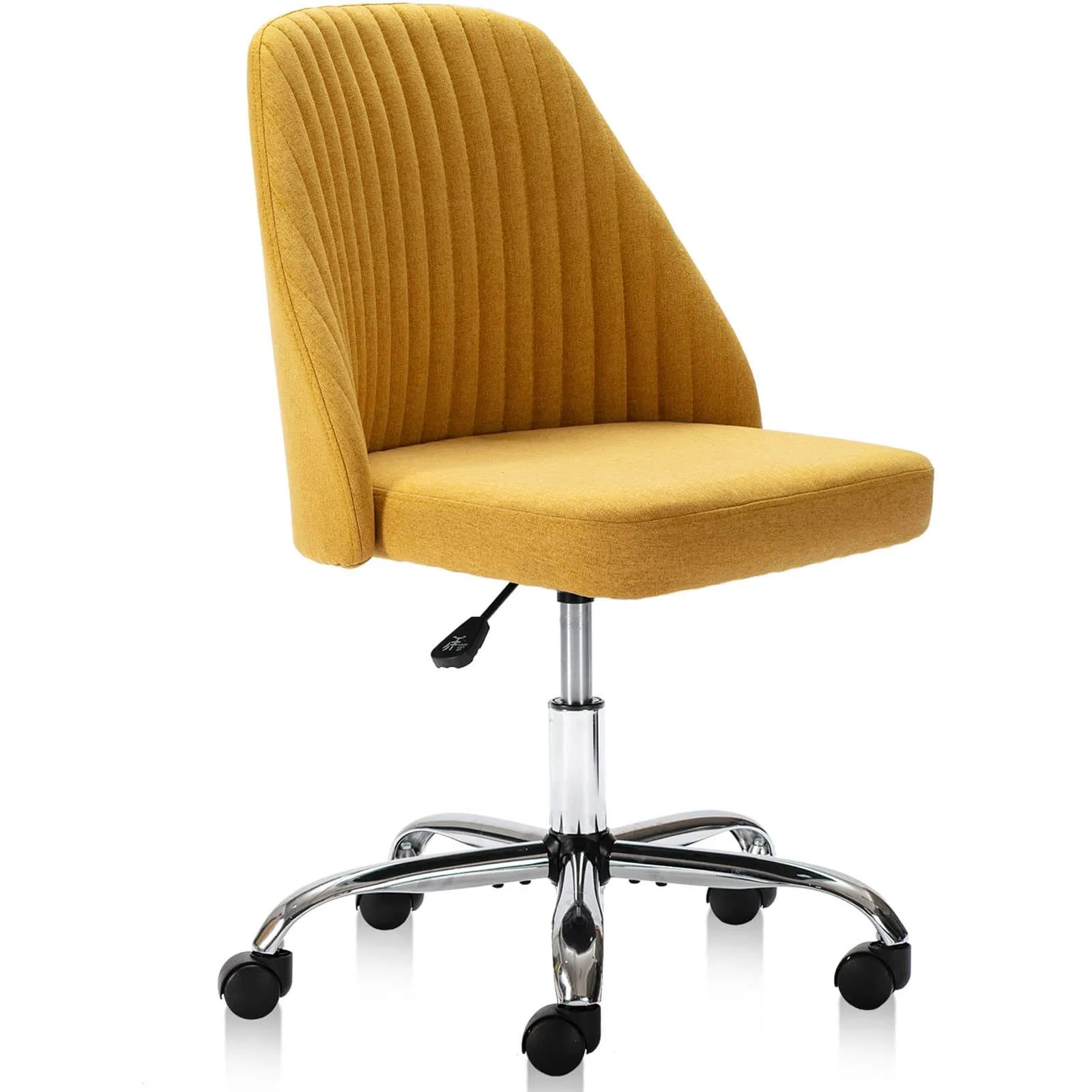 Modern Fabric Armless Adjustable Swivel Office Desk Chairs with Wheels