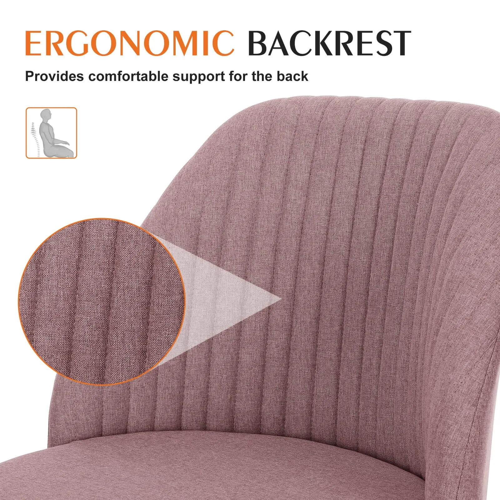 Modern Fabric Armless Adjustable Swivel Office Desk Chairs with Wheels