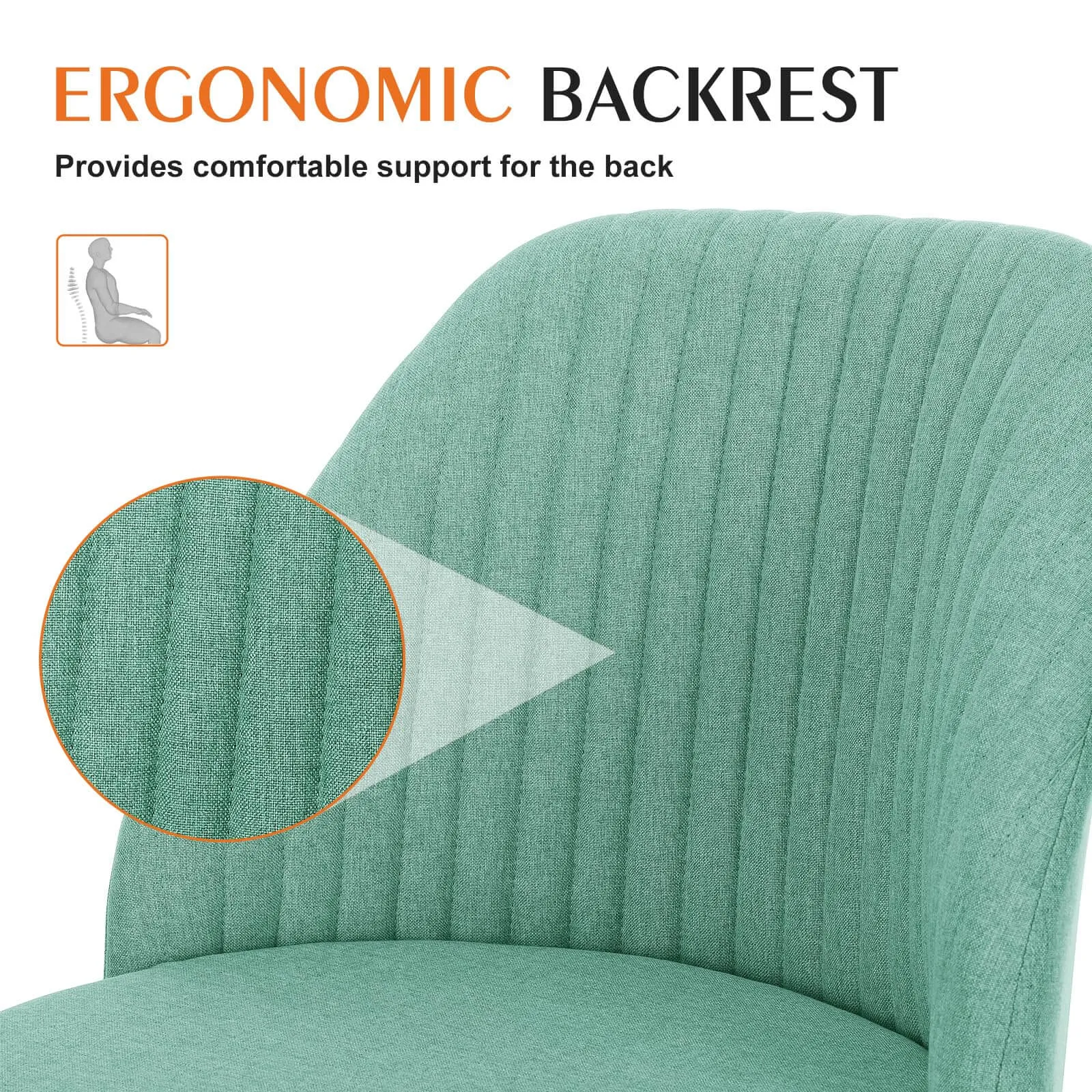 Modern Fabric Armless Adjustable Swivel Office Desk Chairs with Wheels