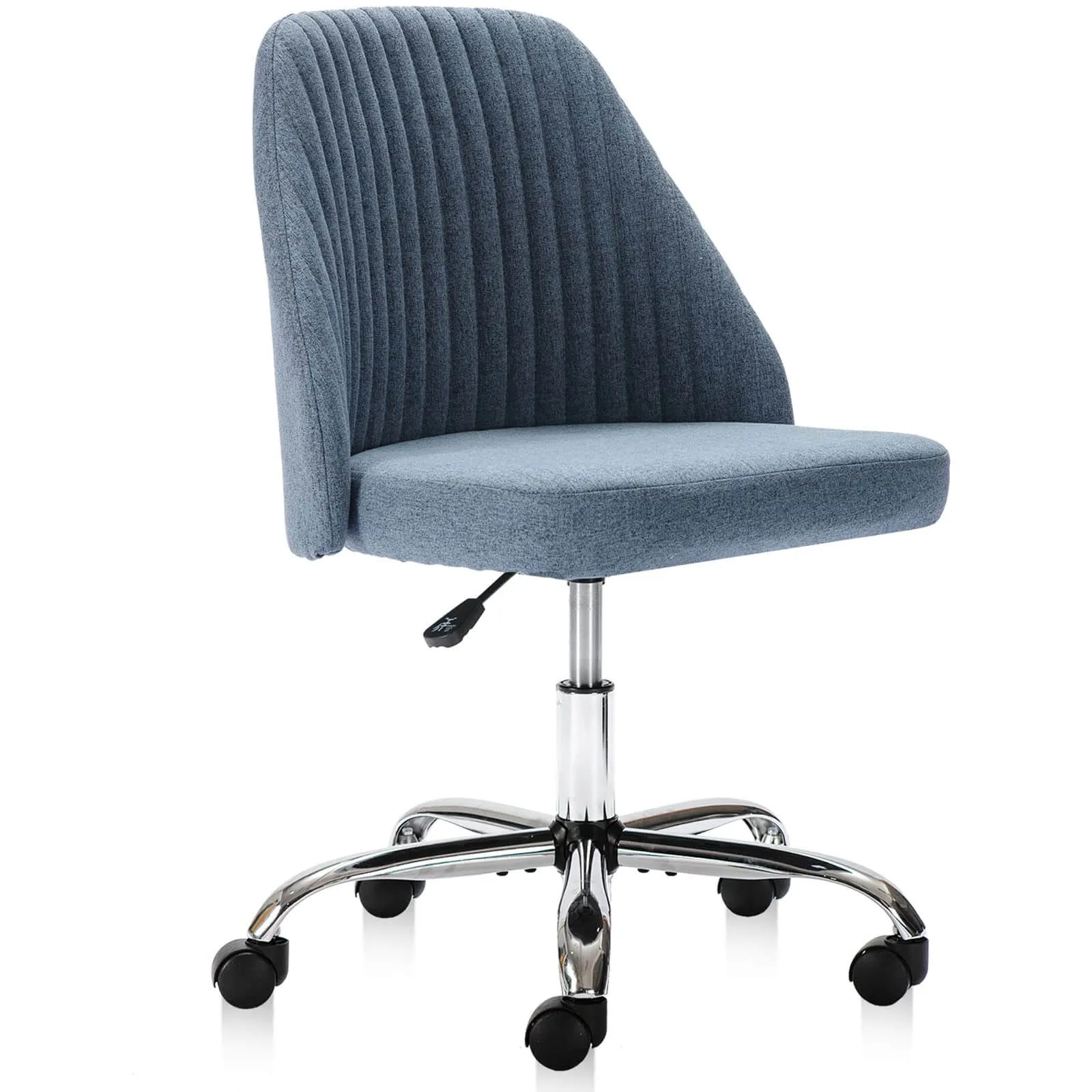 Modern Fabric Armless Adjustable Swivel Office Desk Chairs with Wheels