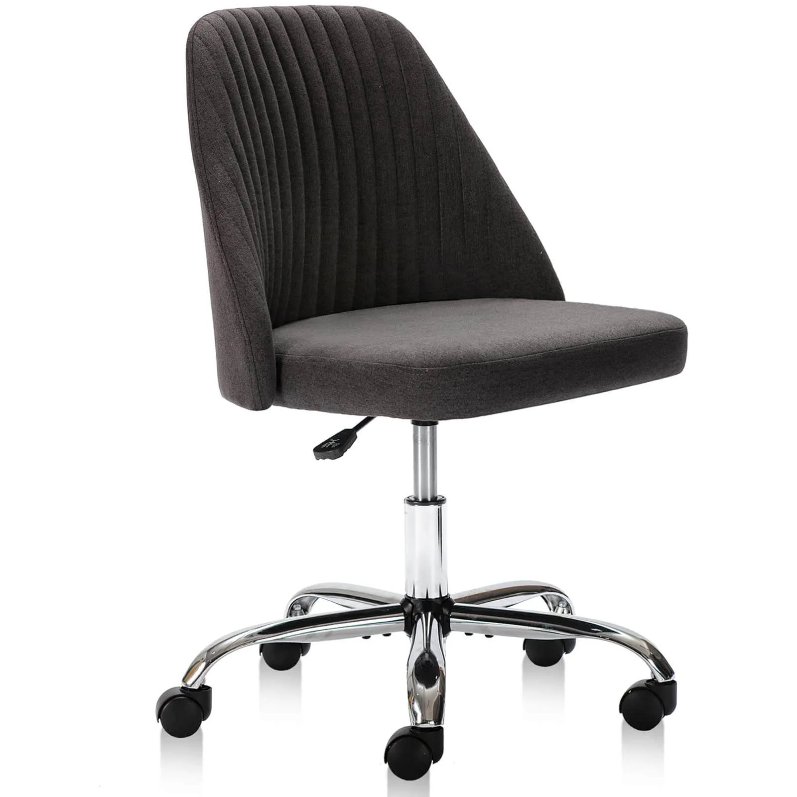 Modern Fabric Armless Adjustable Swivel Office Desk Chairs with Wheels