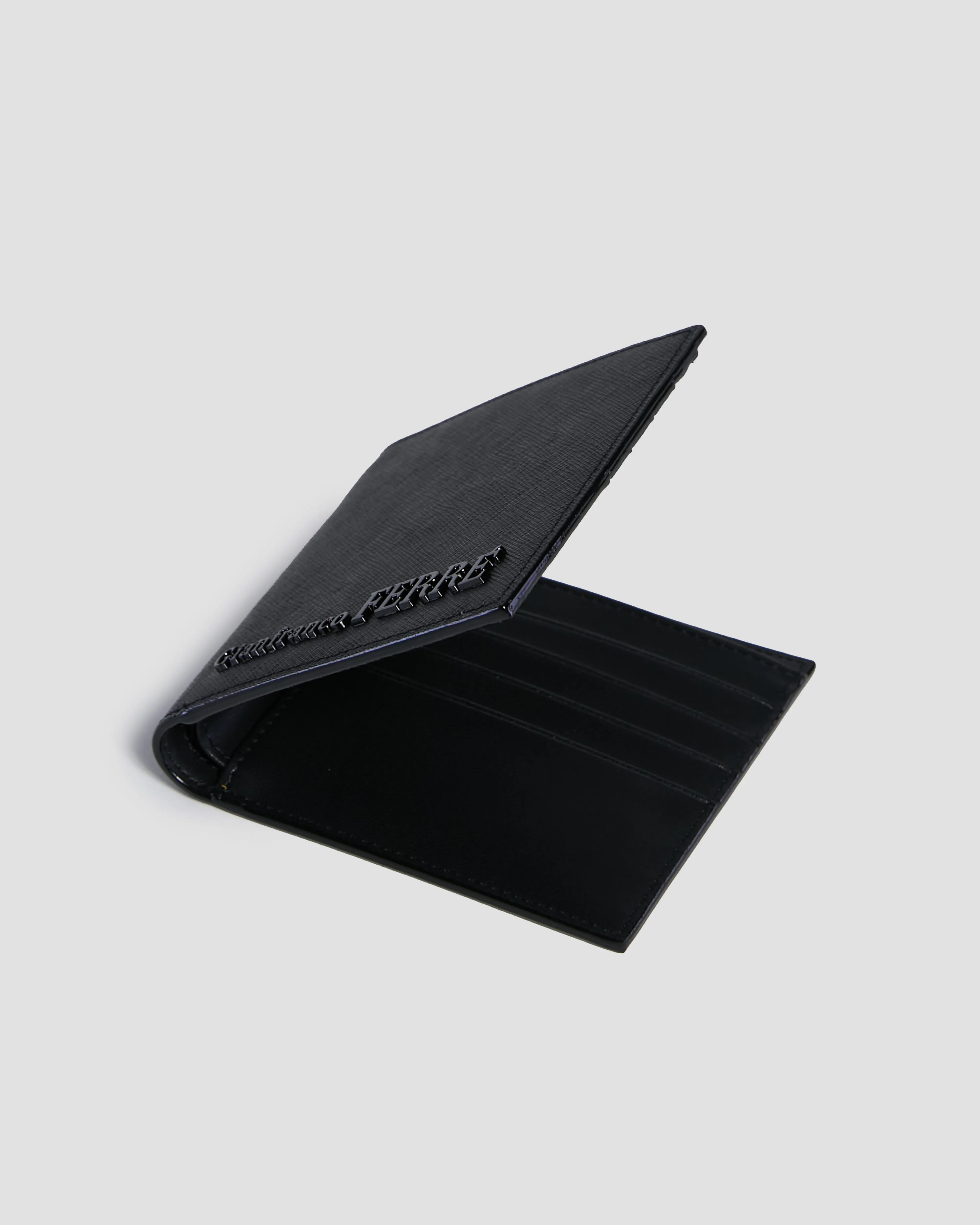 Monochrome Textured Bifold Wallet - Eight Slots