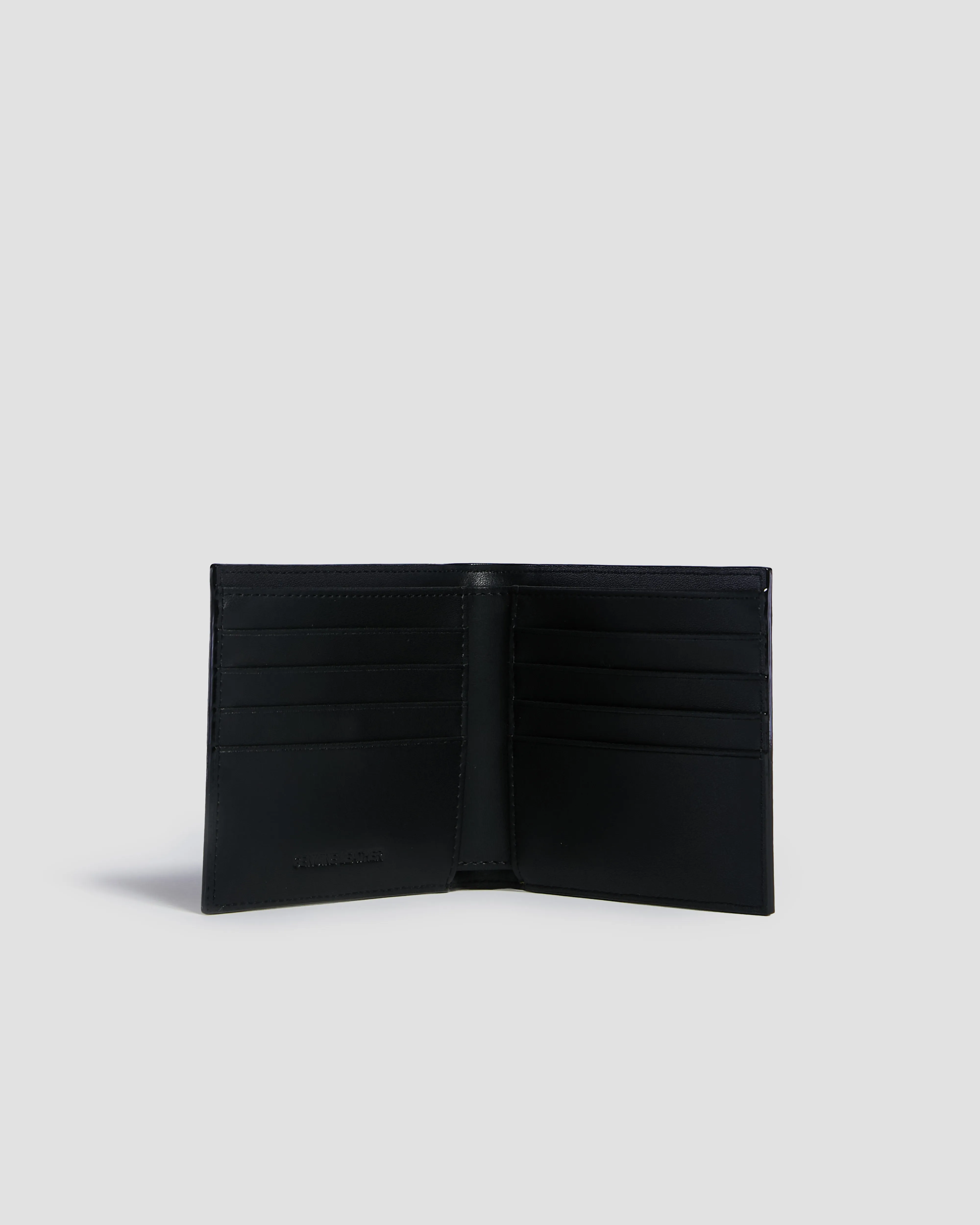 Monochrome Textured Bifold Wallet - Eight Slots