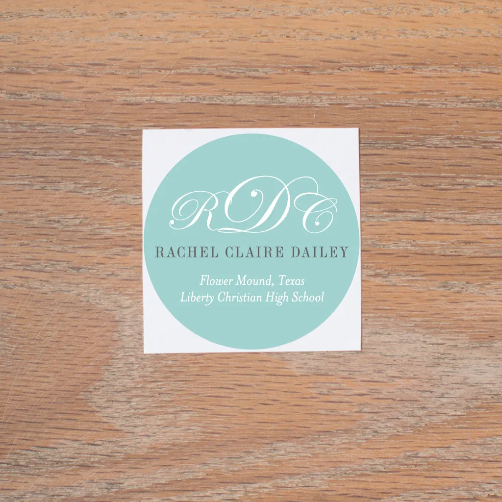 Monogram Block Personal Stickers