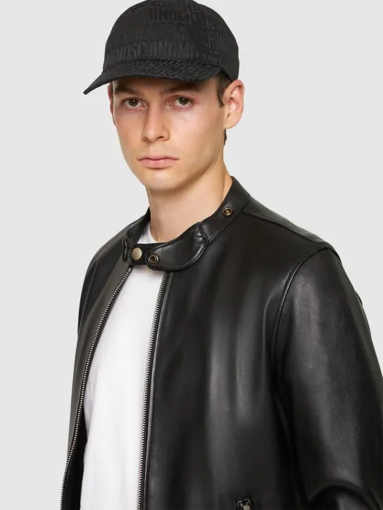 Moschino   Moschino logo jacquard nylon cap 
