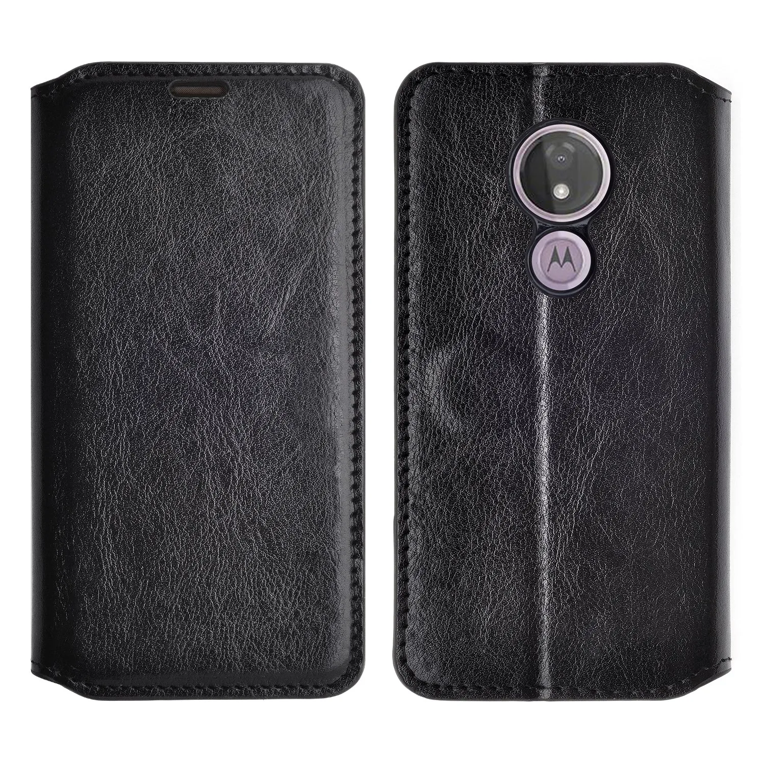 Motorola Moto G7 Power/G7 Supra/G7 Optimo Maxx Wallet Case, Leather Wallet Case [Kickstand] with ID & Credit Card Slots - Black