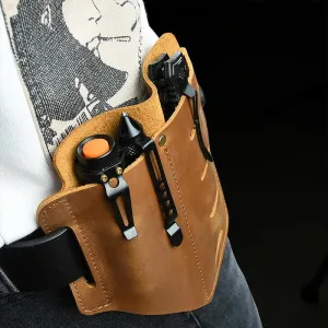 Multitool Belt Sheath EDC Leather Belt Organizer Belt Holder Pouch