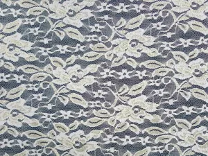 NYLON FLORAL METALLIC STRETCHED LACE KNIT<br><h6>2-IVORY/GOLD<br>LACE7-METALLIC</h6>