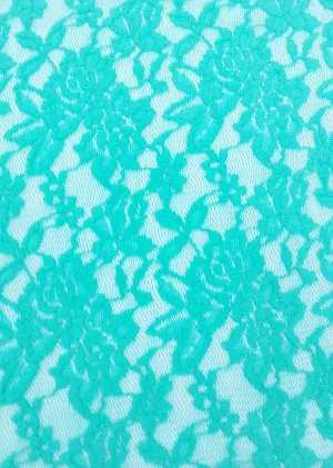 NYLON FLORAL "BELLA" STRETCHED LACE KNIT<br><h6>14K-MINT<br>LACE11-SS</h6>