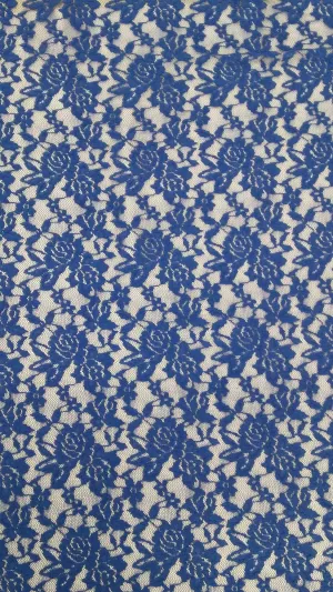 NYLON FLORAL "BELLA" STRETCHED LACE KNIT<br><h6>8K-ROYAL<br>LACE11-SS</h6>