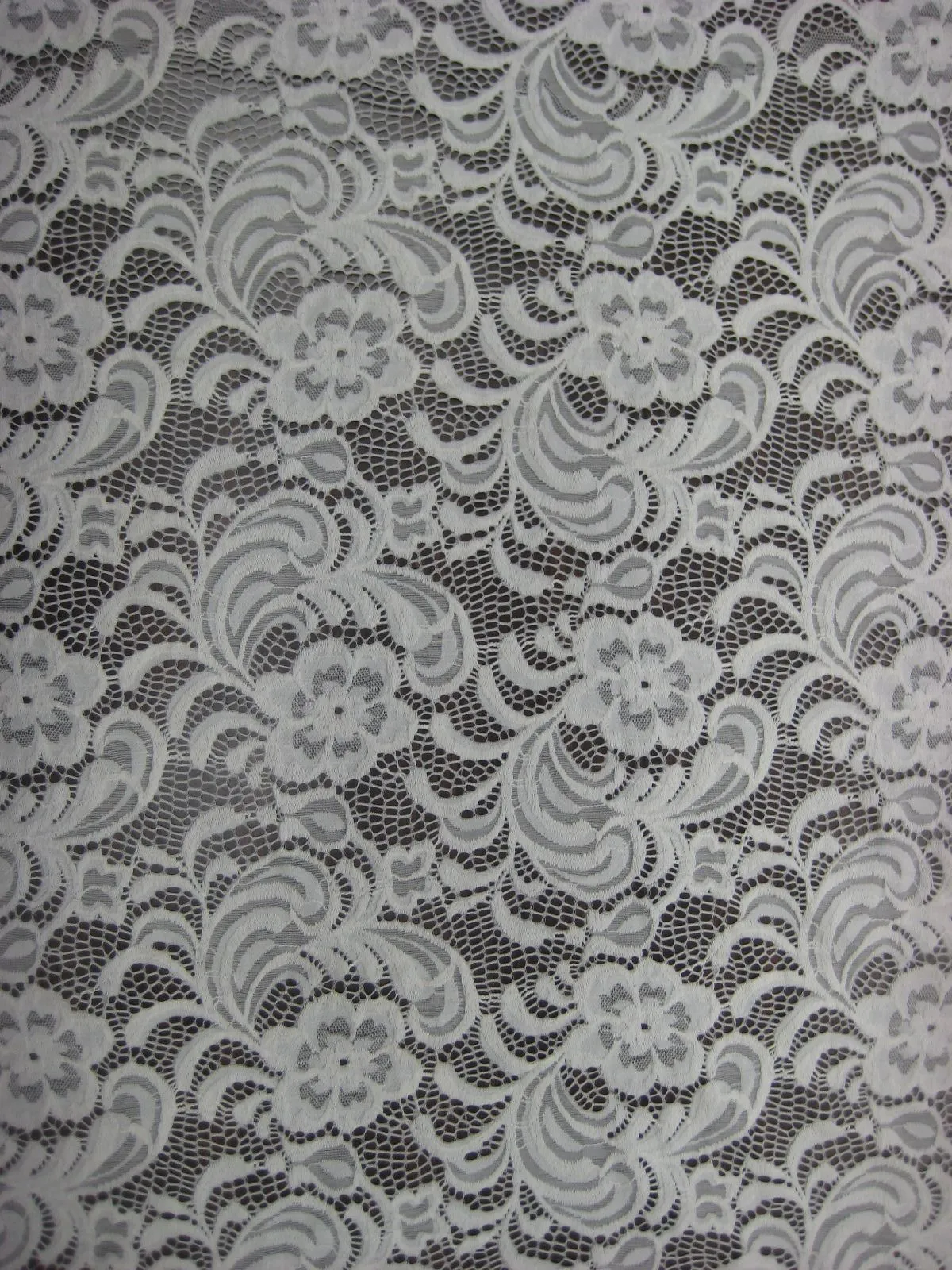 NYLON FLORAL "JASMINE" STRETCHED LACE SCALLOPED KNIT <br><h6>1-IVORY<br>LACE24-YZ</h6>