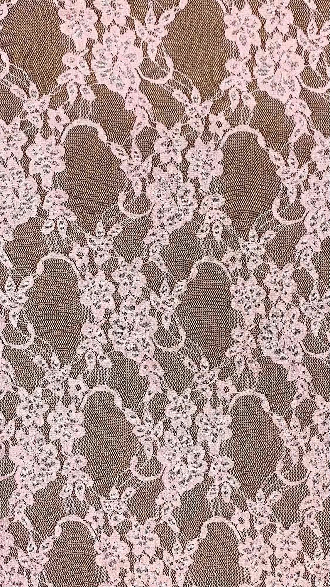 NYLON FLORAL STRETCHED LACE KNIT<br><h6>46-PINK DAISY<br>LACE3-DT**</h6>