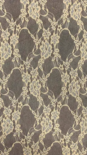 NYLON FLORAL STRETCHED LACE KNIT<br><h6>49-ALMOND FROSTED<br>LACE3-DT**</h6>