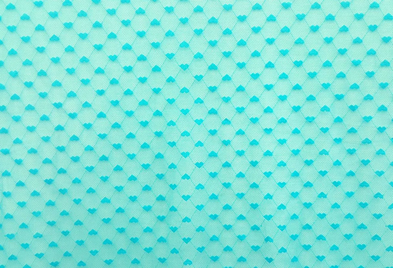 NYLON "HEART" STRETCHED LACE KNIT<br><h6>11-TURQUOISE<br>LACE14-FJ</h6>