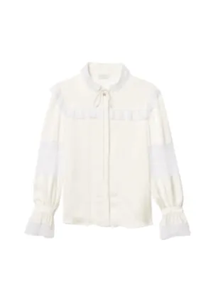 OFFWHITE BLOUSE WITH LACE DETAILS
