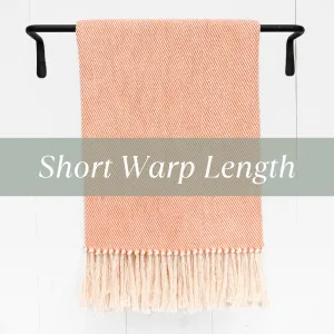 Orange Cotton Handwoven Short Warp Throw