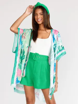 Palm Leaf Print Kimono