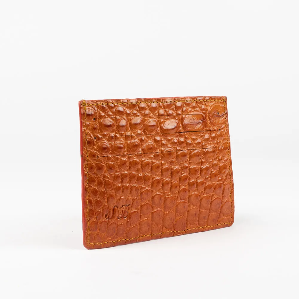 Peanut Genuine Crocodile Skin Credit Card Case