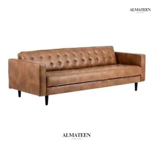 Perm Modern Leatherette Upholstered Sofa 3-Seater