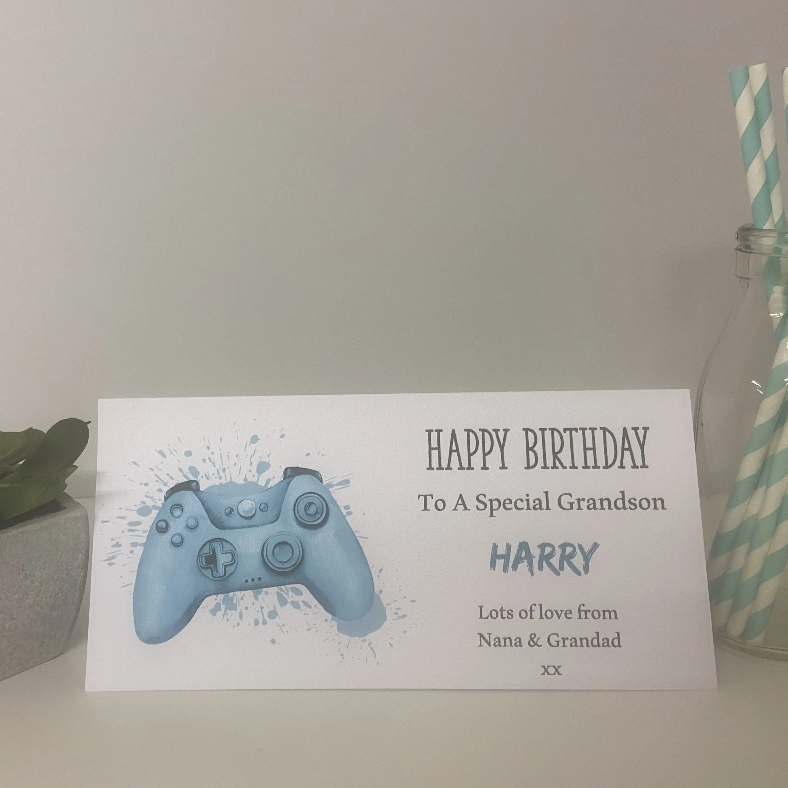 Personalised Birthday Card Wallet Gift Voucher Gaming X Box